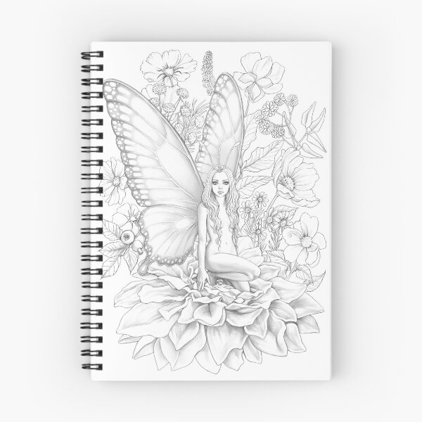 Item preview, Butterfly Beauty girl coloring canvas designed and sold by ninokurtsart.
