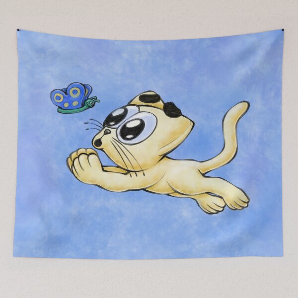 Item preview, Butterfly - Happy Kittens Cat Drawing designed and sold by TomsZoo.