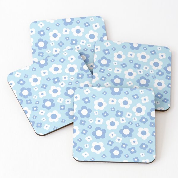 Item preview, BLUE 60S RETRO BIG FLORALS designed and sold by blomastudios.