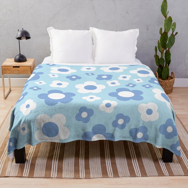 Item preview, BLUE 60S RETRO BIG FLORALS designed and sold by blomastudios.