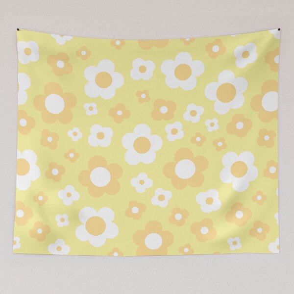 Item preview, YELLOW 60S RETRO BIG FLORALS designed and sold by blomastudios.