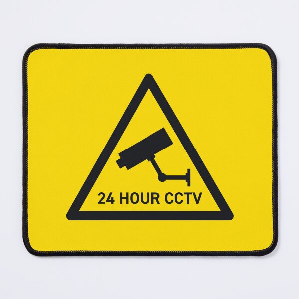 Item preview, 24 Hour CCTV Surveillance Safety Warning Sign Triangle With Text designed and sold by VoodooCircus.
