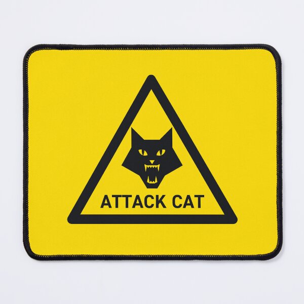 Item preview, Attack Cat Pet Safety Warning Sign Triangle With Text designed and sold by VoodooCircus.