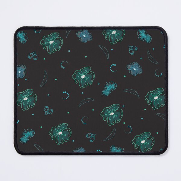 Item preview, Neon flower pattern on a black background designed and sold by EvilDD.