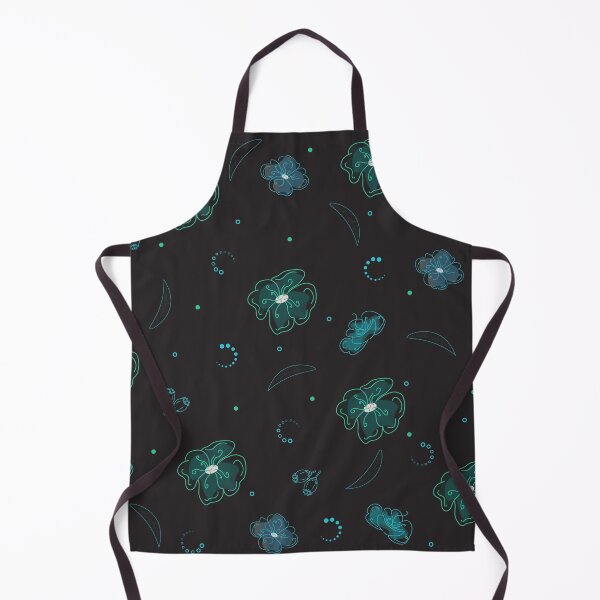 Item preview, Neon flower pattern on a black background designed and sold by EvilDD.