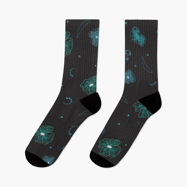 Item preview, Neon flower pattern on a black background designed and sold by EvilDD.