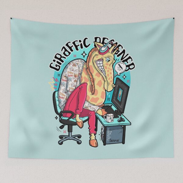 Item preview, Giraffic designer giraffe and graphic designer pun designed and sold by SPIRIMAL.