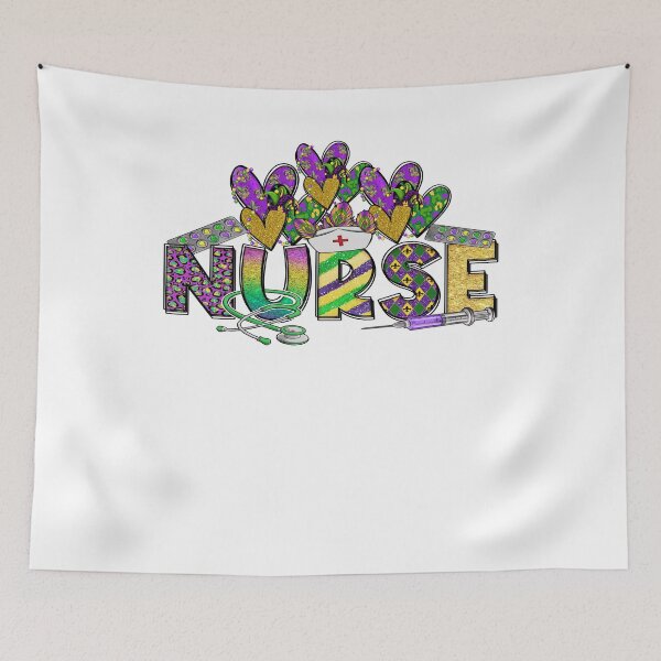 Item preview, Nurse Mardi Gras Hearts Funny Nurse Costume for Mardi Gras designed and sold by ZANNIX.