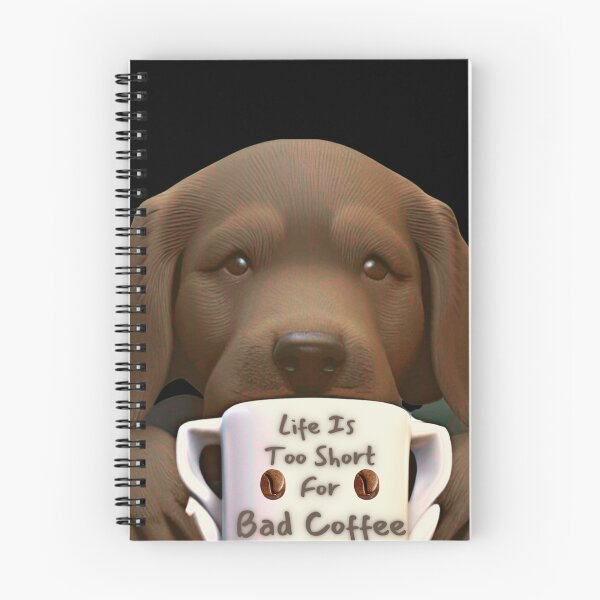 Item preview, cute dog drinking coffee designed and sold by TjsDesignsnMore.