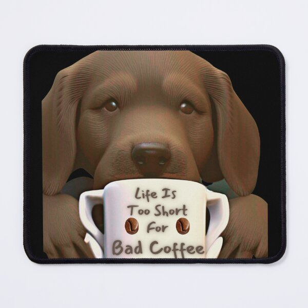 Item preview, cute dog drinking coffee designed and sold by TjsDesignsnMore.