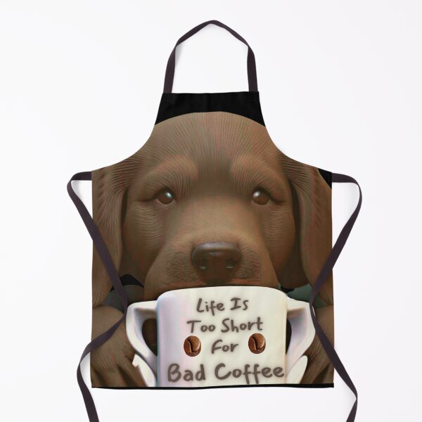 Item preview, cute dog drinking coffee designed and sold by TjsDesignsnMore.