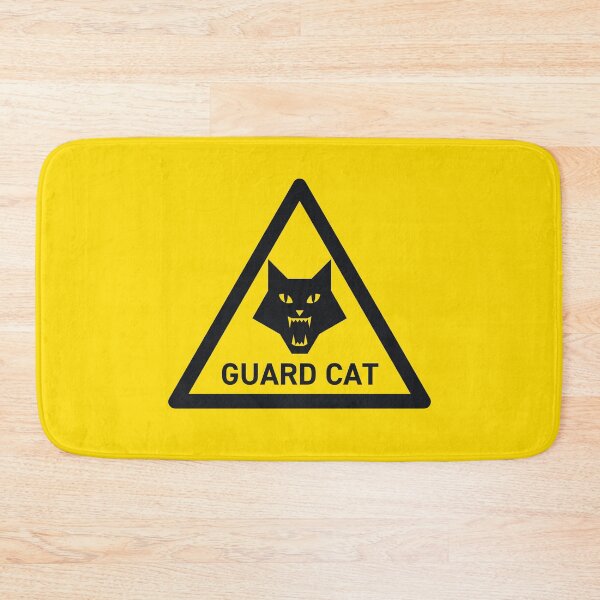 Item preview, Guard Cat Pet Safety Warning Sign Triangle With Text designed and sold by VoodooCircus.