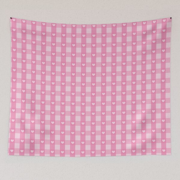 Item preview, pink gingham, romantic, gingham hearts, valentines day y2k, girly pink aesthetic designed and sold by blomastudios.