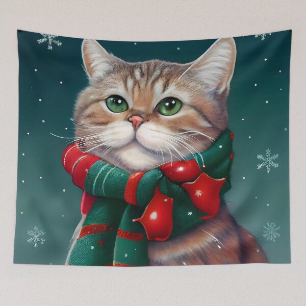 Item preview, Cute Christmas Themed Kitten designed and sold by ArtAT.