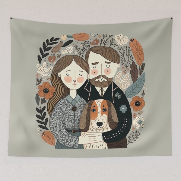 Item preview, Family with dog designed and sold by WintBloom.