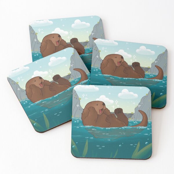 Item preview, Sea Otter, Happy Sea Otter, Cute Otter designed and sold by SleepyLilSloth.