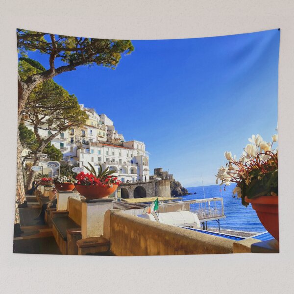 Item preview, Seafront Promenade Italy Amalfi Coast  designed and sold by Tamas Das.