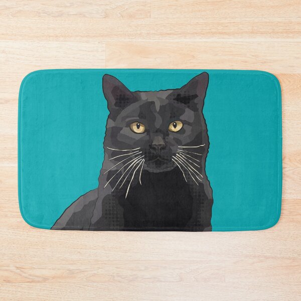 Item preview, Black Cat by BeeFoxTree, Teal Turquoise   designed and sold by BeeFoxTree.