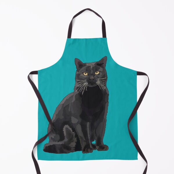 Item preview, Black Cat by BeeFoxTree, Teal Turquoise designed and sold by BeeFoxTree.