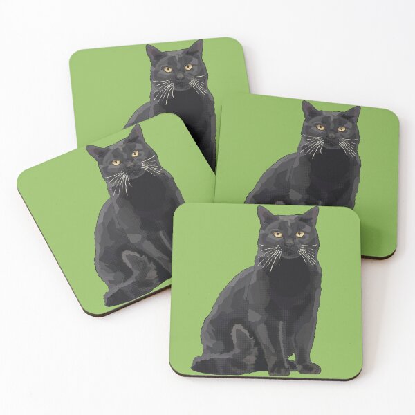 Item preview, Black Cat by BeeFoxTree, Lush Green designed and sold by BeeFoxTree.