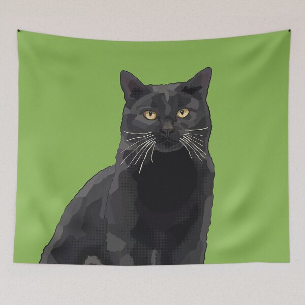 Item preview, Black Cat by BeeFoxTree, Lush Green designed and sold by BeeFoxTree.