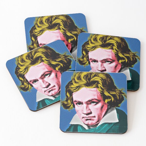 Item preview, Ludwig Van Beethoven Pop Art Portrait in Blue Background designed and sold by OnlyPopArt.