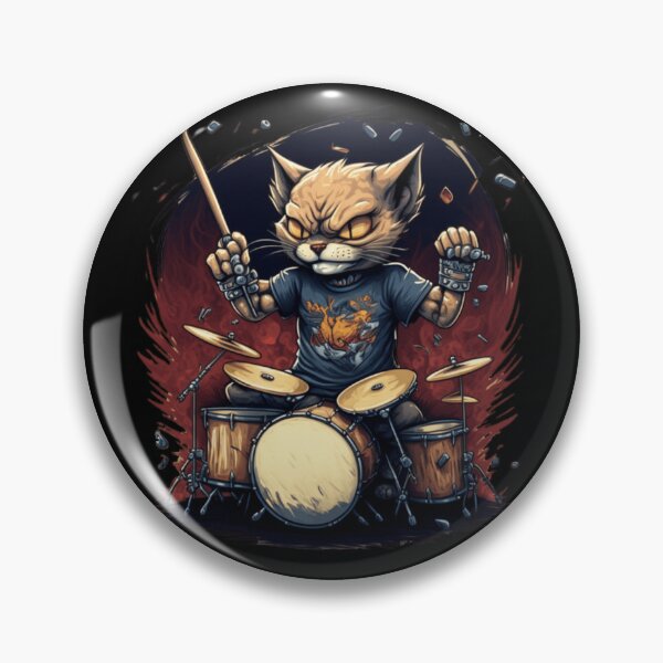Item preview, A cat playing drums designed and sold by Akimatax ✯✯✯✯✯.