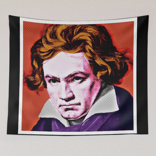 Item preview, Ludwig Van Beethoven Pop Art Portrait in Orange Background designed and sold by OnlyPopArt.