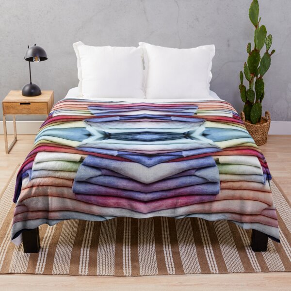 Item preview, Fastidiously Folded Pile of Colored Bed Sheets designed and sold by weirdAffect.