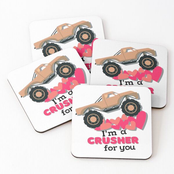 Item preview, kids i crush hearts monster truck toddler boys valentines - I am a Crusher for you designed and sold by droolingdreams.