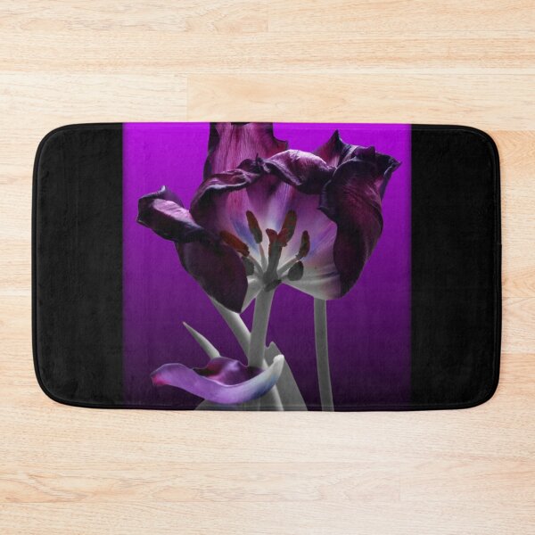 Item preview, magenta purple tulip in abscission | greyscale pink | altered original photograph designed and sold by DigitalEurydice.