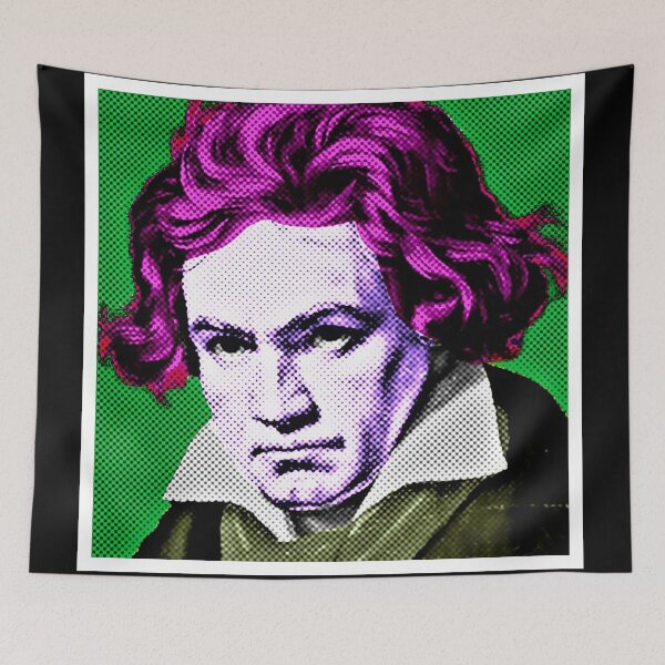 Item preview, Ludwig Van Beethoven Pop Art Portrait in Green Background designed and sold by OnlyPopArt.