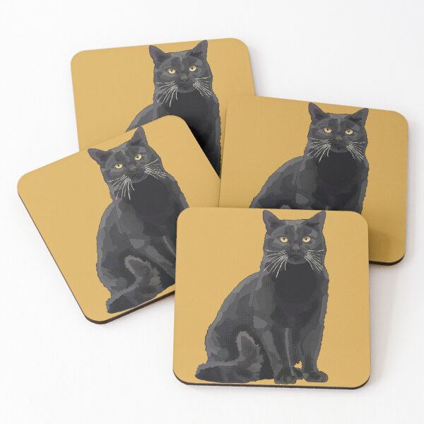 Item preview, Black Cat by BeeFoxTree, Ochre Mustard Yellow designed and sold by BeeFoxTree.