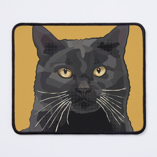 Item preview, Black Cat by BeeFoxTree, Ochre Mustard Yellow designed and sold by BeeFoxTree.