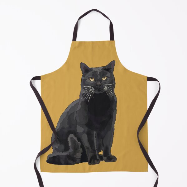 Item preview, Black Cat by BeeFoxTree, Ochre Mustard Yellow designed and sold by BeeFoxTree.