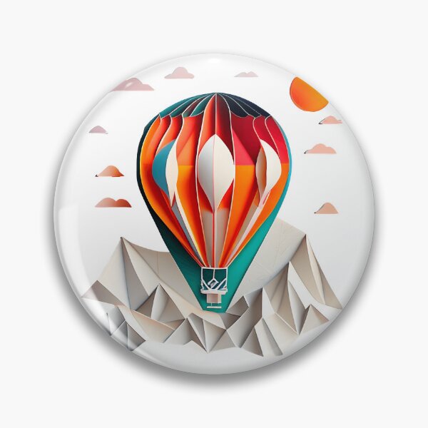Item preview, Hot Air Balloon over Snow Caps - The Cut-Out Collection designed and sold by FiveIntentions.