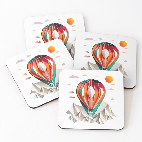 Item preview, Hot Air Balloon over Snow Caps - The Cut-Out Collection designed and sold by FiveIntentions.