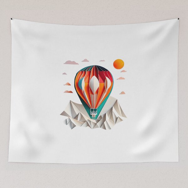 Item preview, Hot Air Balloon over Snow Caps - The Cut-Out Collection designed and sold by FiveIntentions.