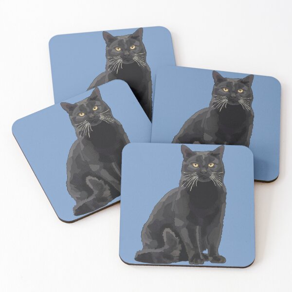 Item preview, Black Cat by BeeFoxTree, Sky Blue designed and sold by BeeFoxTree.