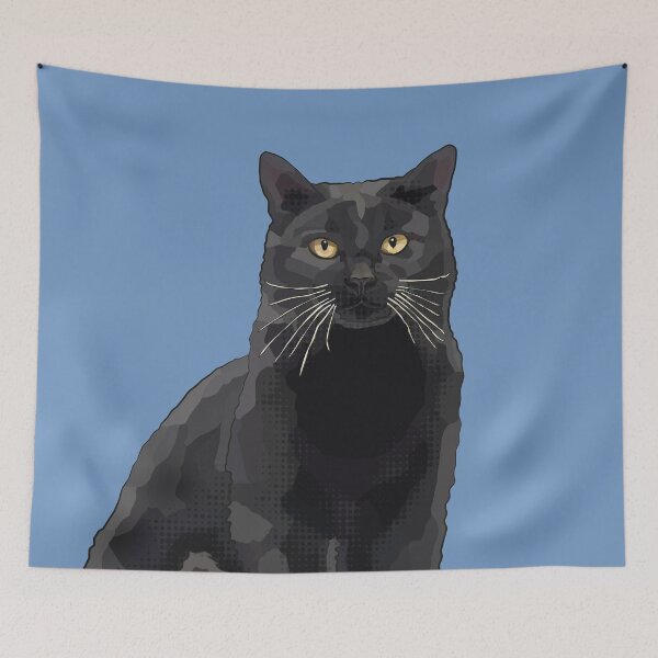 Item preview, Black Cat by BeeFoxTree, Sky Blue designed and sold by BeeFoxTree.