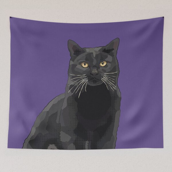 Item preview, Black Cat by BeeFoxTree, Ultraviolet ultra violet purple designed and sold by BeeFoxTree.
