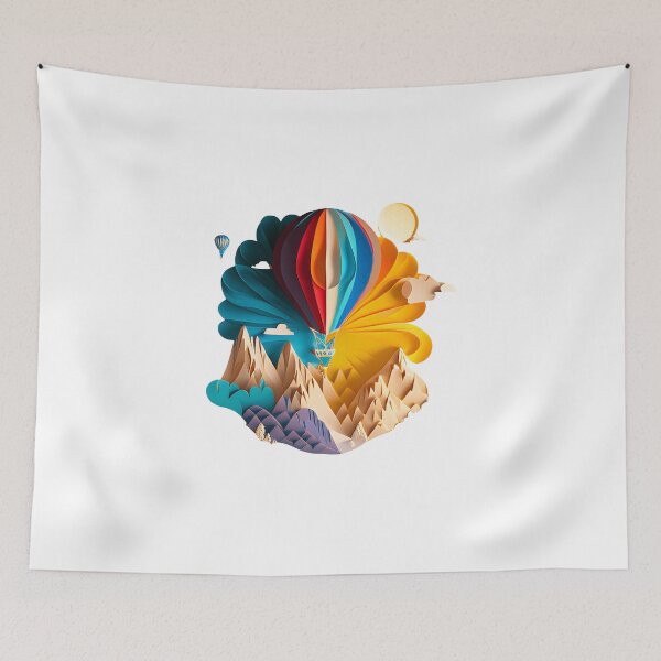 Item preview, Hot Air Balloon over Mountains - The Cut-Out Collection designed and sold by FiveIntentions.