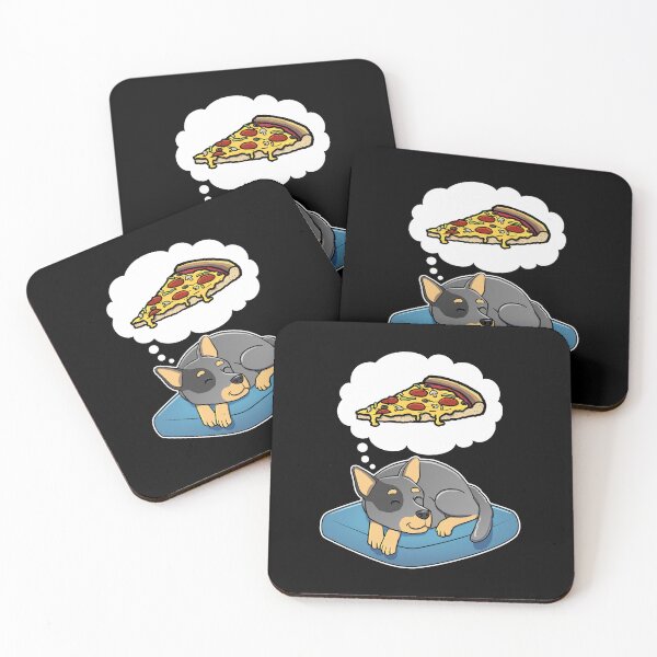 Item preview, Australian Cattle Dog dreaming about Supreme Pizza designed and sold by DoggieDelights.
