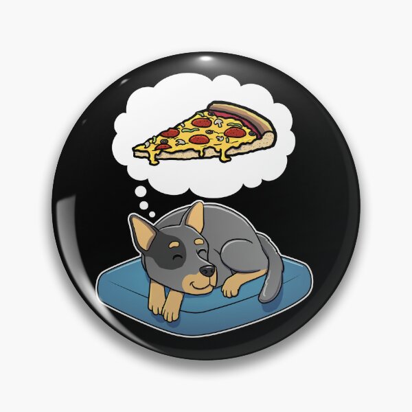 Item preview, Australian Cattle Dog dreaming about Supreme Pizza designed and sold by DoggieDelights.