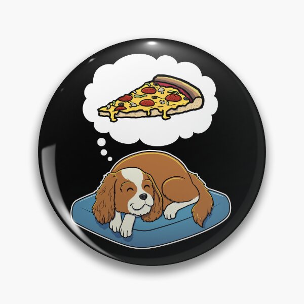 Artikelvorschau, Cavalier King Charles Spaniel dreaming about Supreme Pizza entworfen und verkauft von DoggieDelights.