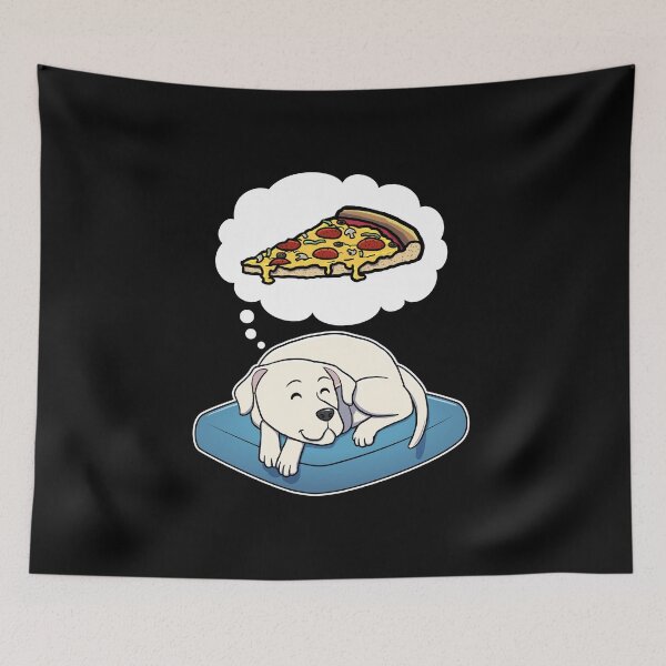 Item preview, Dogo Argentino dreaming about Supreme Pizza designed and sold by DoggieDelights.