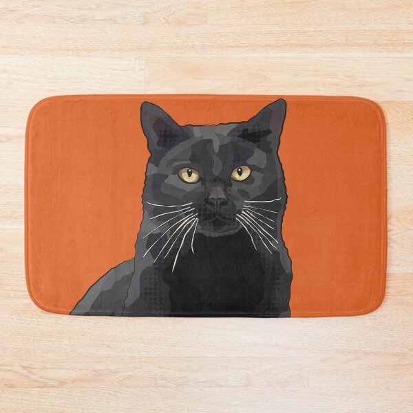 Item preview, Black Cat by BeeFoxTree, Terracotta Carrot Orange Rusty Rust  designed and sold by BeeFoxTree.
