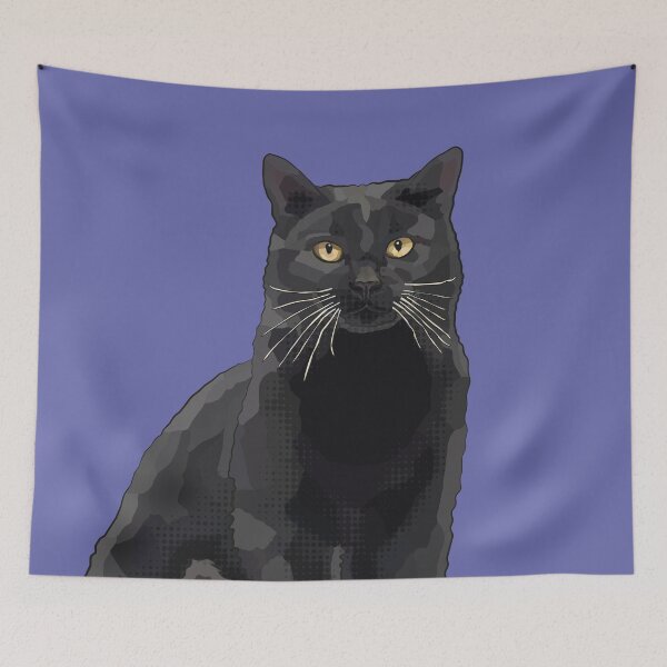 Item preview, Black Cat by BeeFoxTree, Periwinkle Very Peri designed and sold by BeeFoxTree.