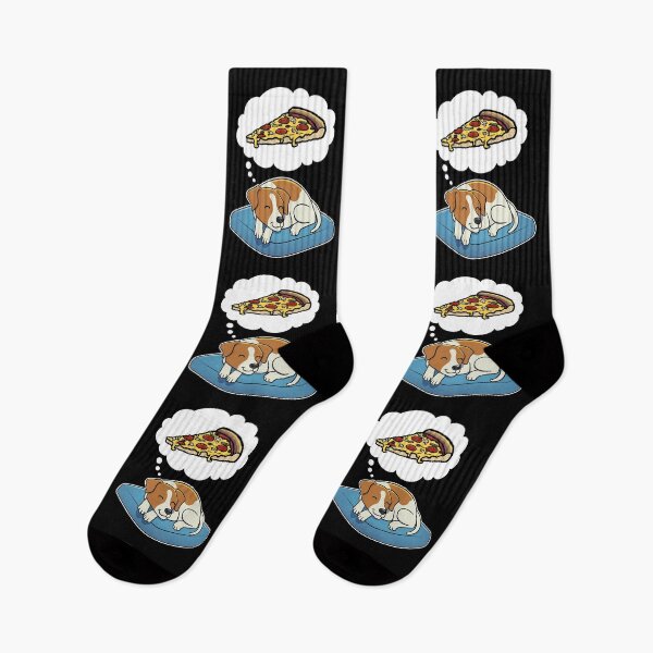 Item preview, Jack Russell Terrier dreaming about Supreme Pizza designed and sold by DoggieDelights.