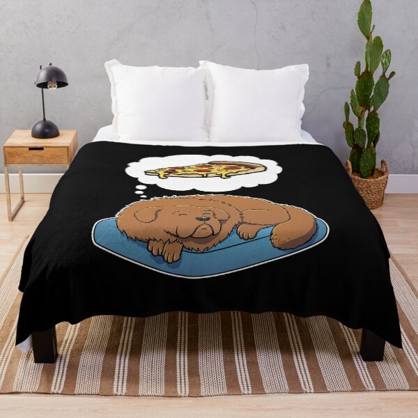 Item preview, Tibetan Mastiff dreaming about Supreme Pizza designed and sold by DoggieDelights.